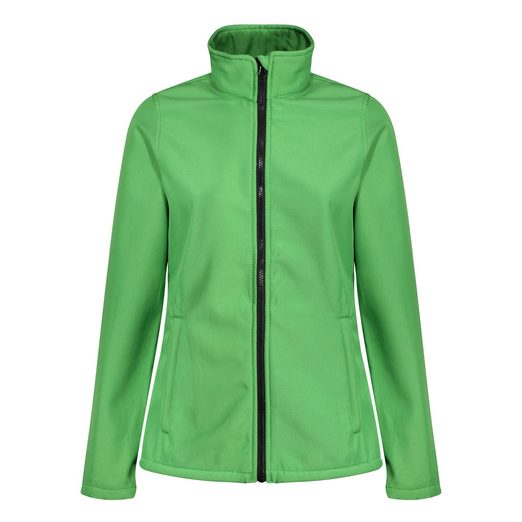 REGATTA Standout Womens/Ladies Ablaze Printable Soft Shell Jacket (Extreme Green/Black)