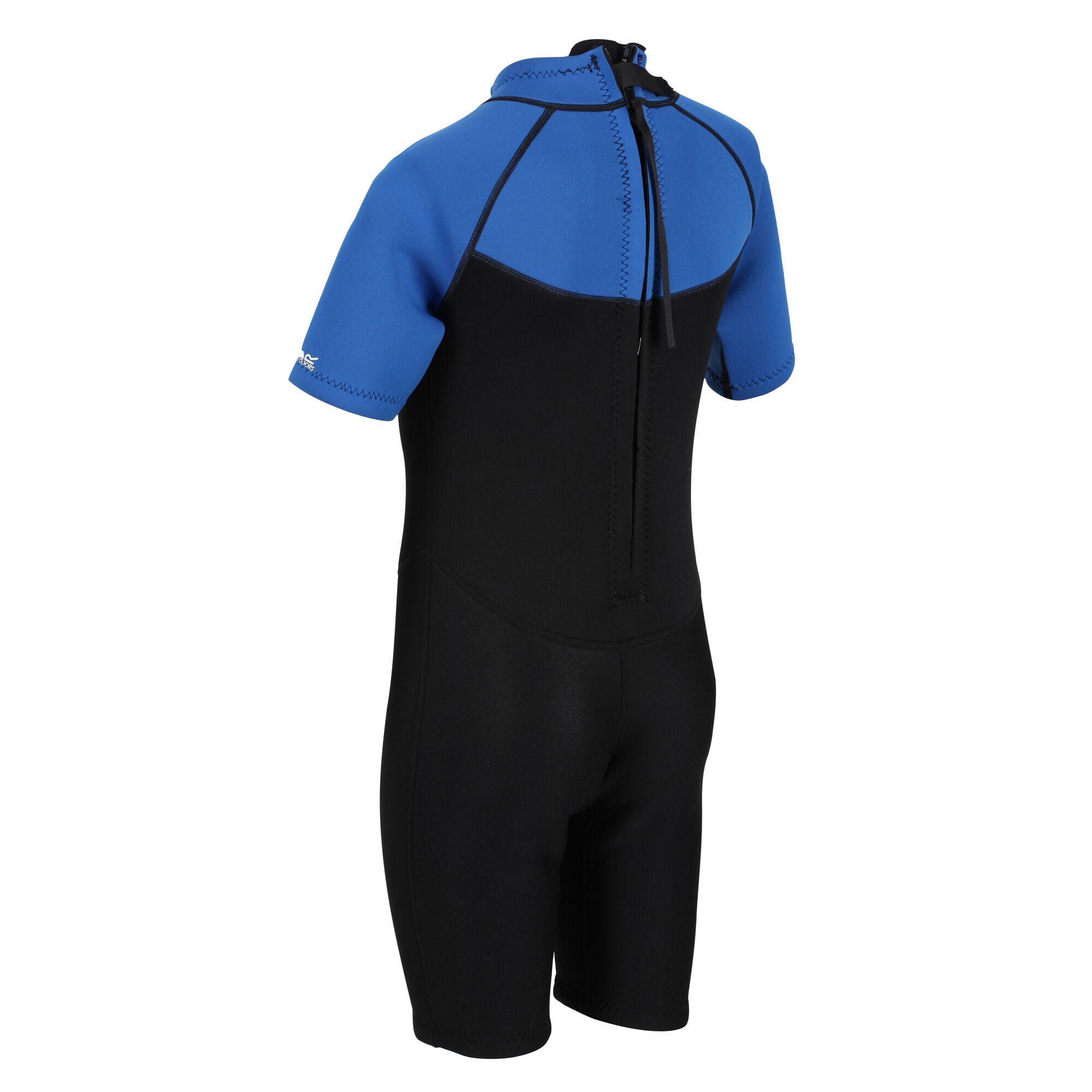 Childrens/Kids Shorty Wetsuit (Black/Nautical Blue) 4/5