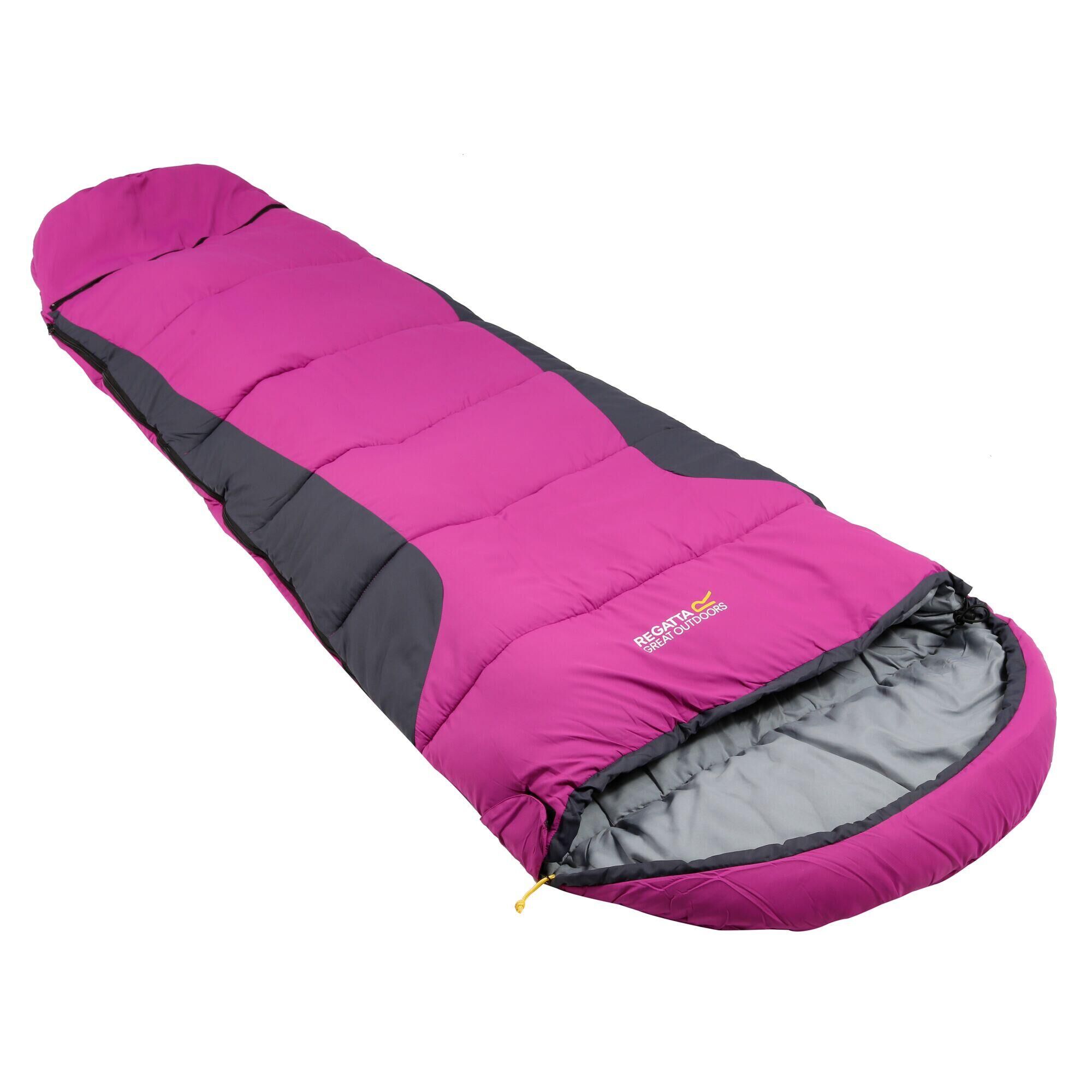 REGATTA Hilo Boost Adults' Camping Sleeping Bag - Azalia Pink/Ebony