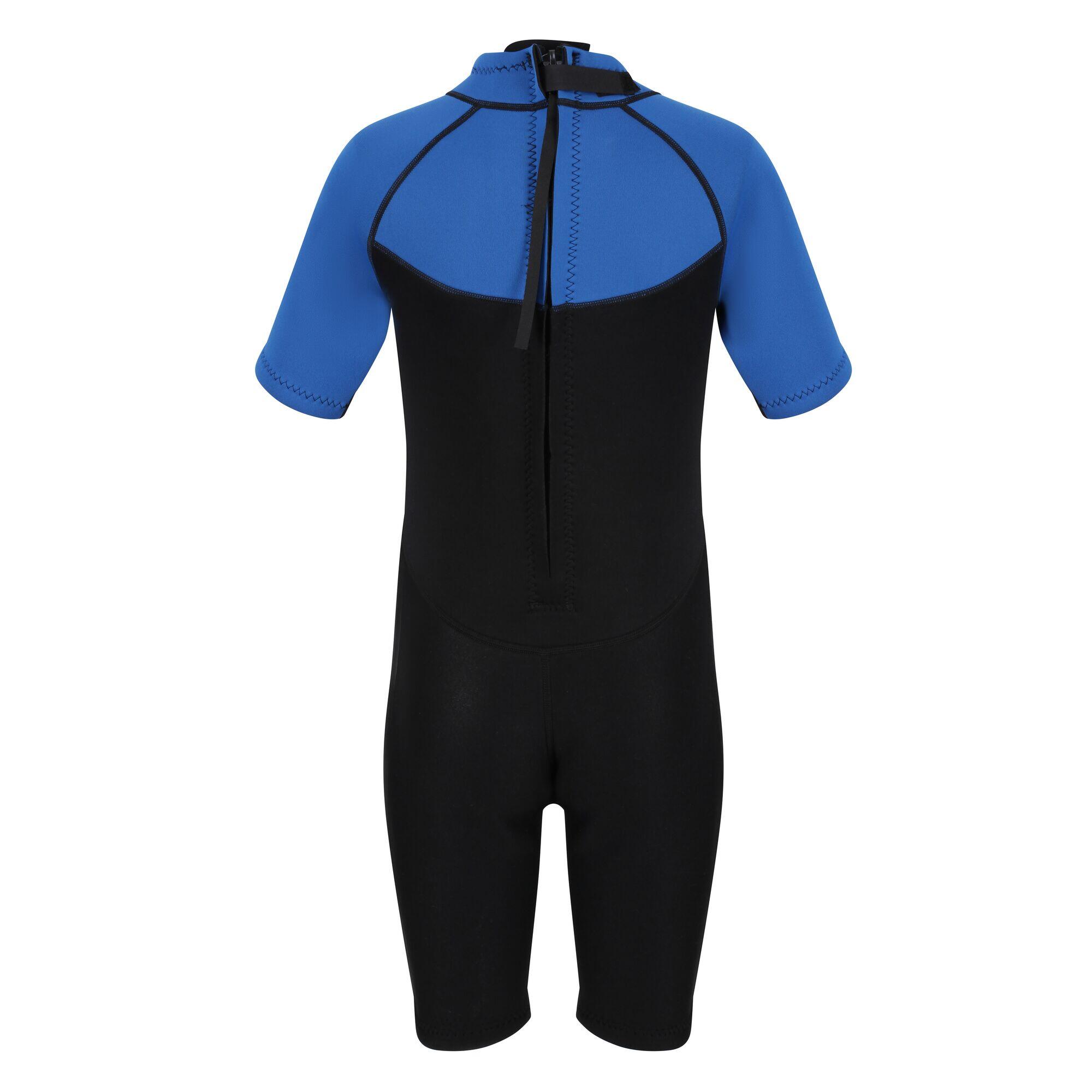 Childrens/Kids Shorty Wetsuit (Black/Nautical Blue) 3/5