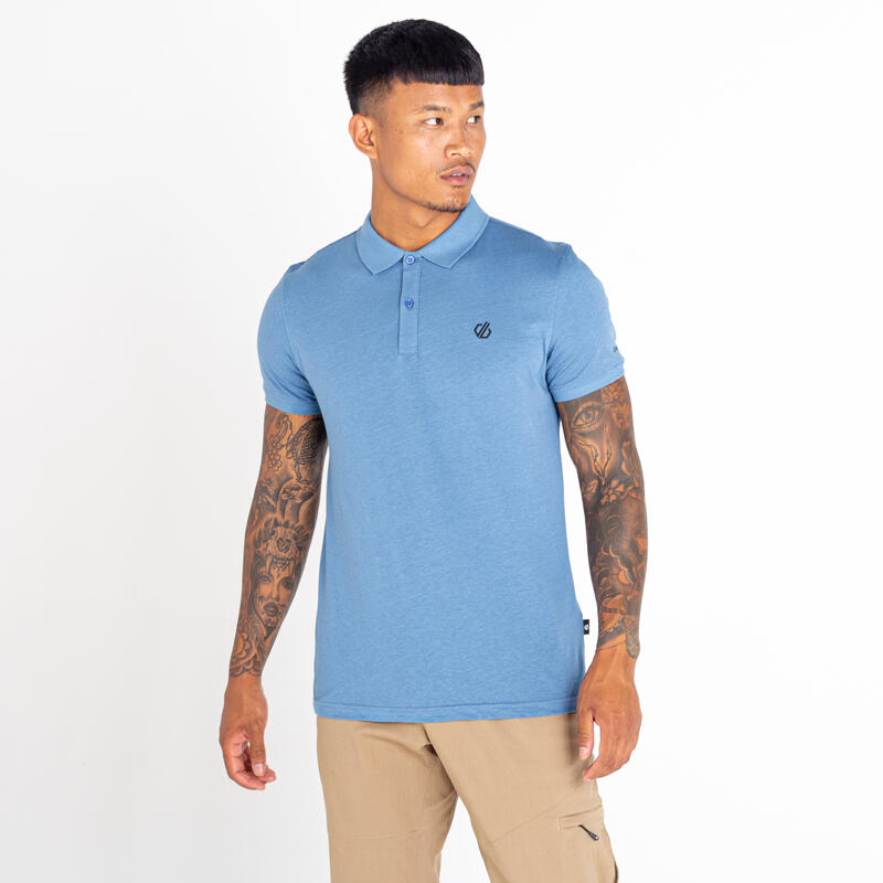 Decisive T-shirt polo de marche à manches courtes pour homme - Bleu