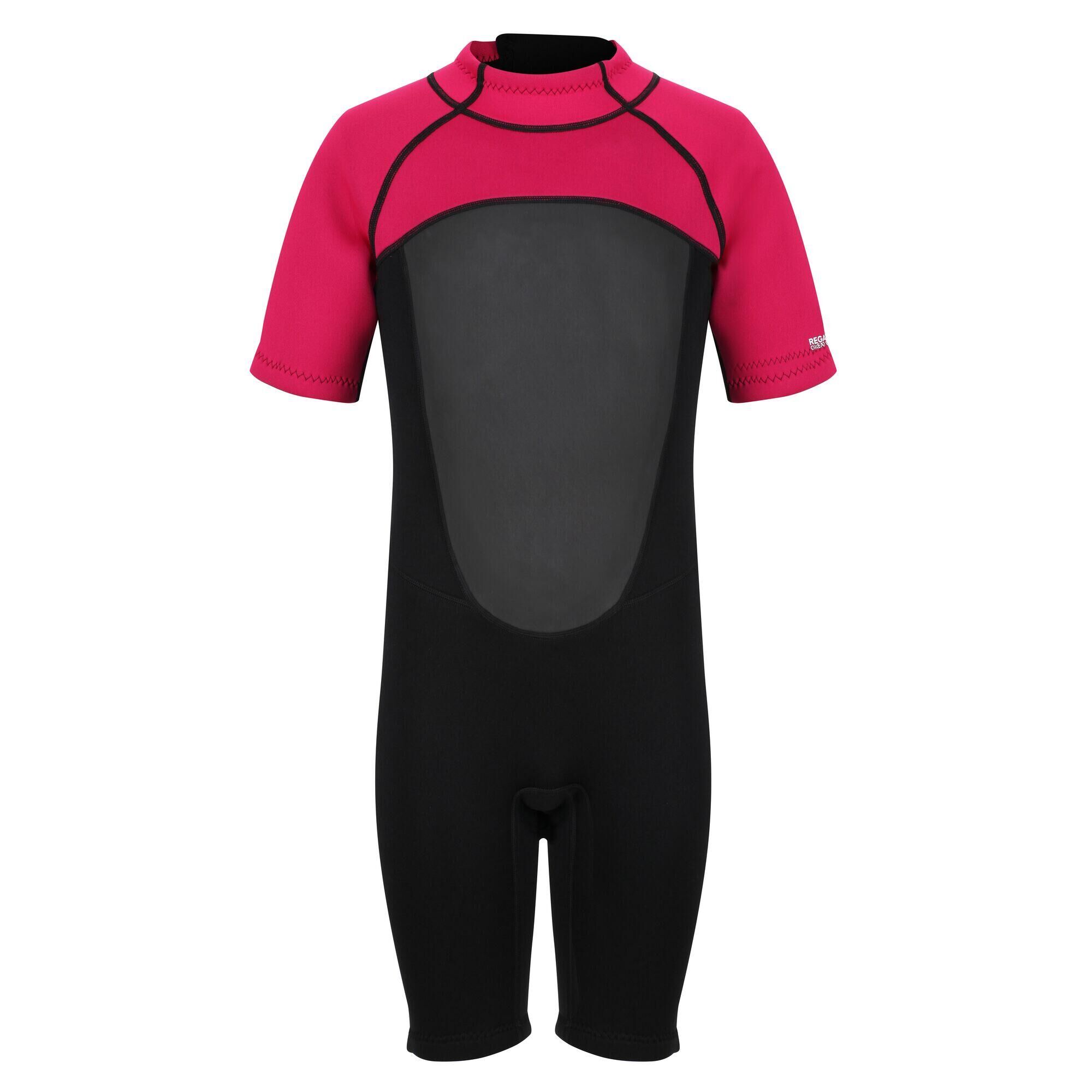 REGATTA Childrens/Kids Shorty Wetsuit (Black/Duchess Pink)