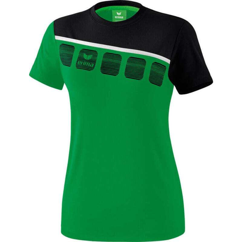 T-shirt 5-C femmes polyester/mesh vert/noir