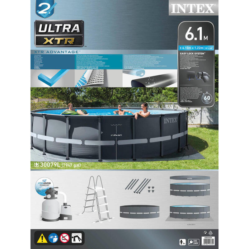 Zwembad - Intex - Ultra XTR Frame - Zwembad inclusief accessoires - 610x122 cm