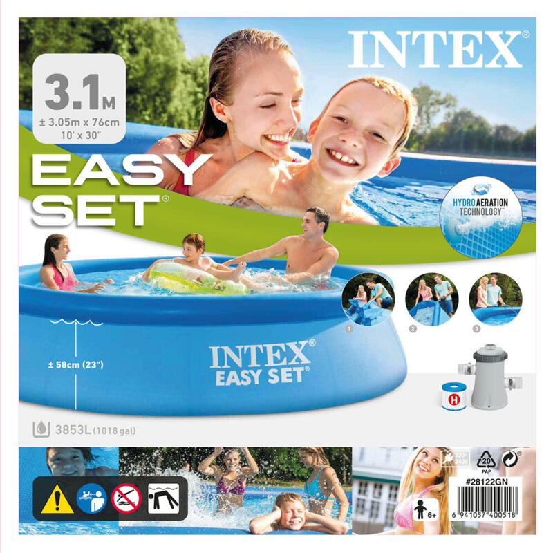 Intex - Easy Set - Piscine - 305x76 cm - Ronde - Piscine gonflable