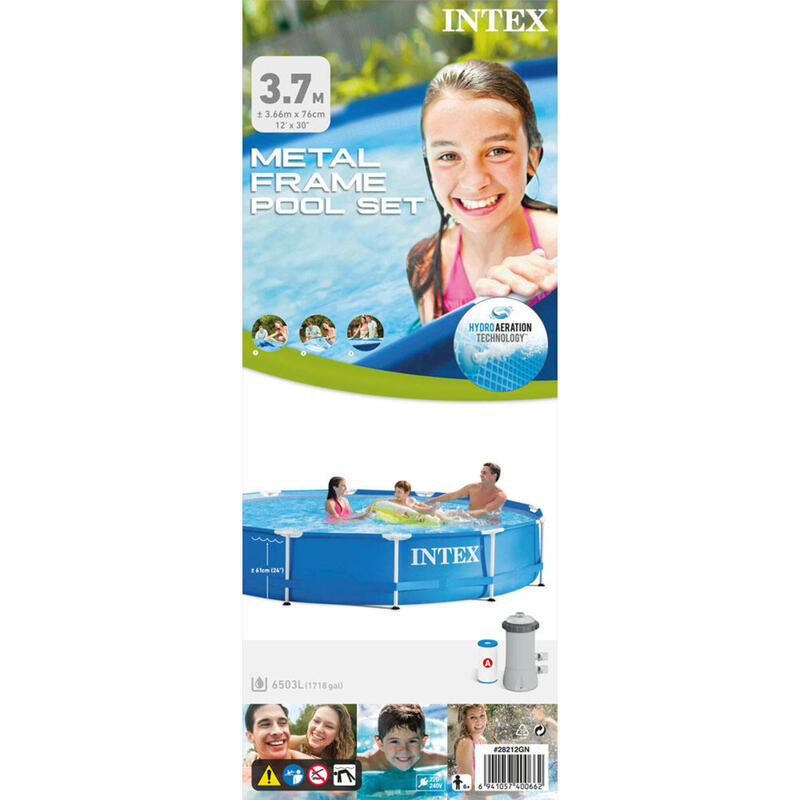 Intex - Metal Frame - Piscine - 366x76 cm - Ronde - Piscine intérieure