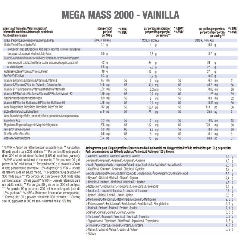 Mega Mass 2000, Baunilha, 1.5kg