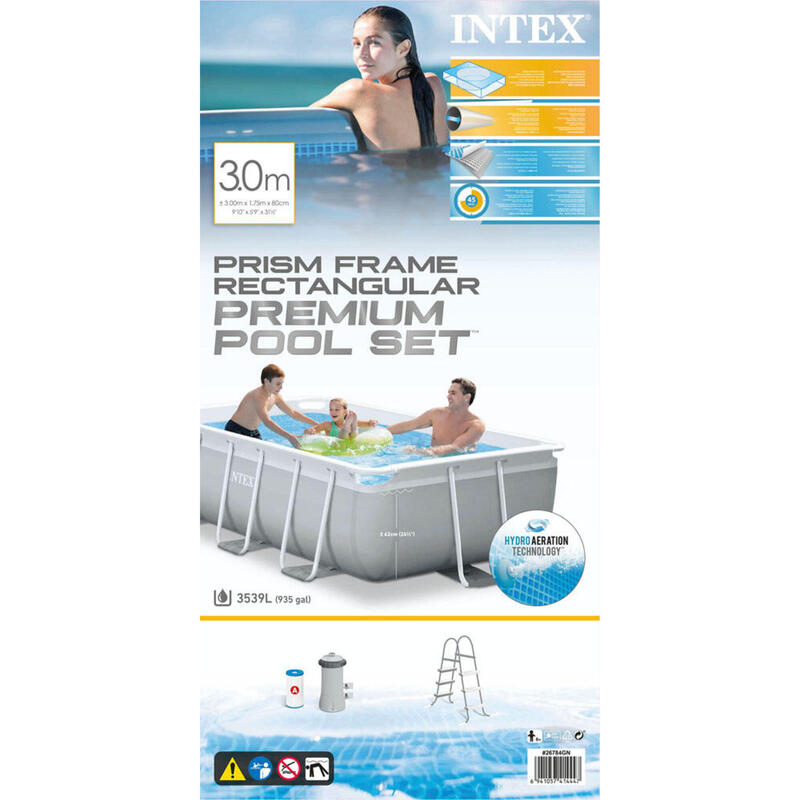 Intex Piscine Prism Frame - Forfait Piscine - 300x175x81 cm