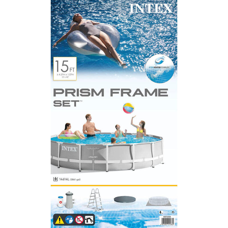 Intex - Prism Frame - Piscine avec accessoires - 457x107 cm