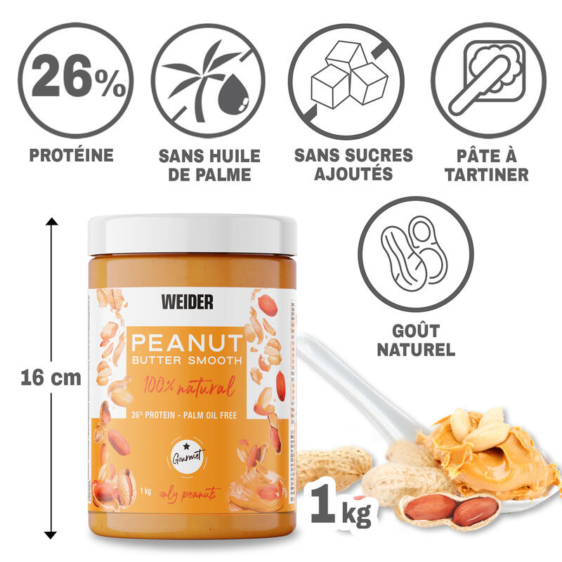 Weider - Peanut Butter 1 kg - Crema de cacahuete natural