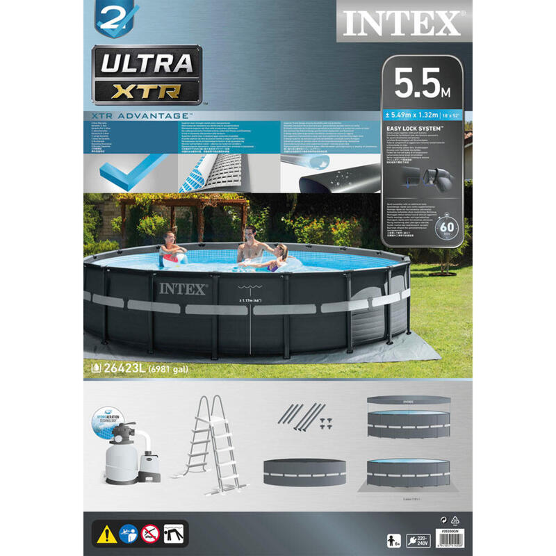 Intex - Ultra XTR Frame - Piscine avec accessoires - 549x132 cm