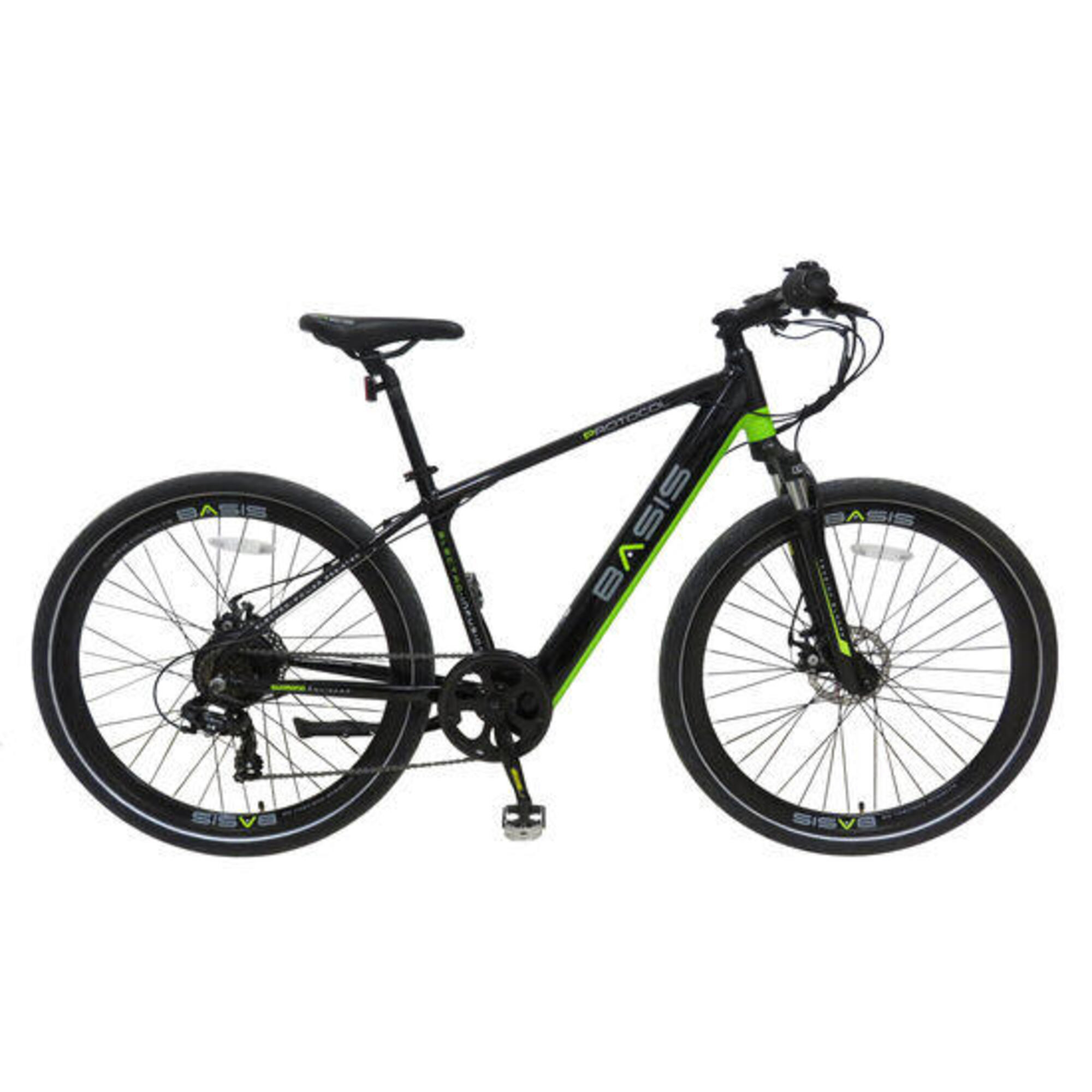 BASIS Basis Protocol Hybrid Electric Bike, 7Ah, 700c Wheel - Black/Green