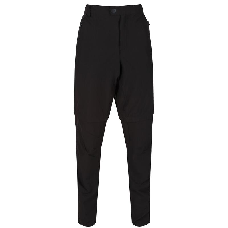 Pantaloni Cerniera Rimovibile Escursionismo Uomo Regatta Highton Nero