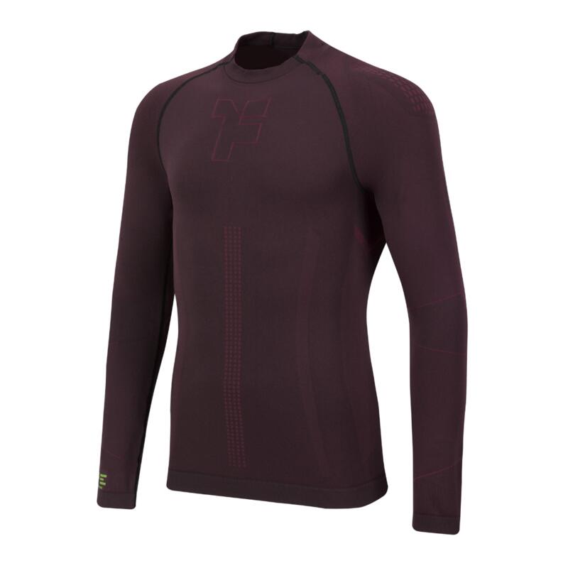 Maglia senza cuciture a maniche lunghe Bordeaux/Lime Fyke