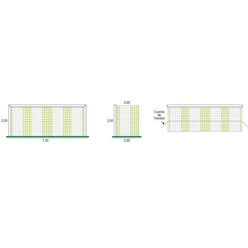 1 Paar Erwachsenetornetze für Prof – 4mm Maschenweite 120mm, Farbe: Grün/Weiss