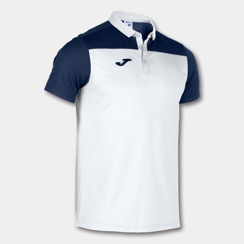 Polo manches courtes Garçon Joma Hobby ii blanc bleu marine