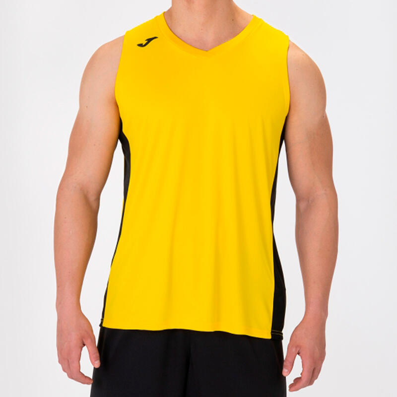T-shirt de alça basquetebol Homem Joma Cancha iii amarelo preto