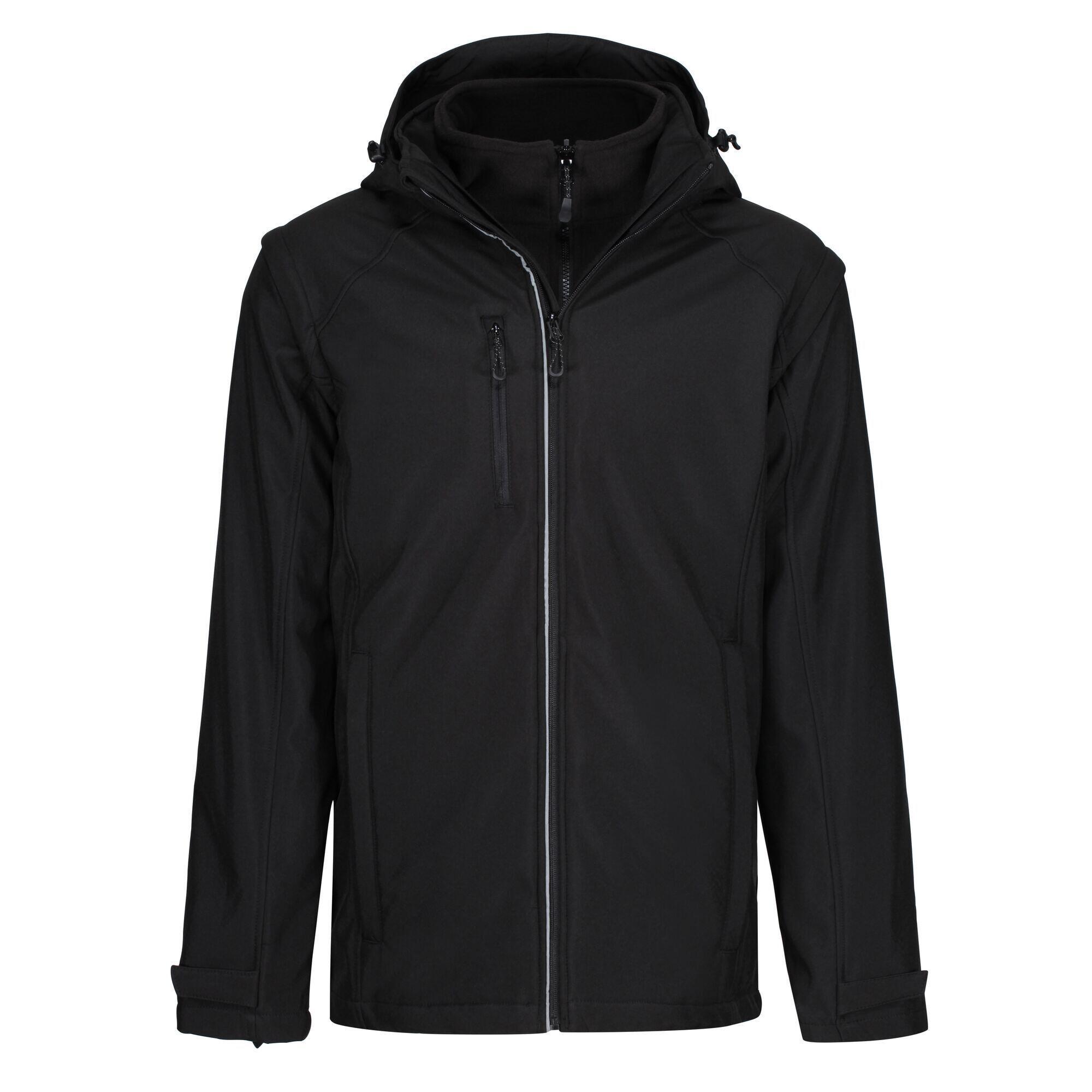 Mens Erasmus 4 in 1 Soft Shell Jacket (Black) 3/5