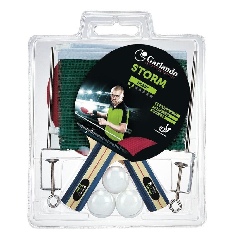 Storm Plus - Ensemble avec 2 Raquettes - 3 Balles de Ping Pong
