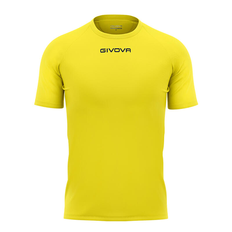 T-Shirt de futebol de poliéster amarelo Givova Capo