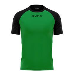 Camiseta de Fútbol Givova Capo Verde/Negra Poliéster