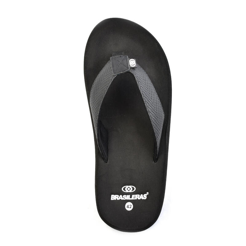 Schwarze Herren-Flip-Flops für den Strand mit Gummisohle