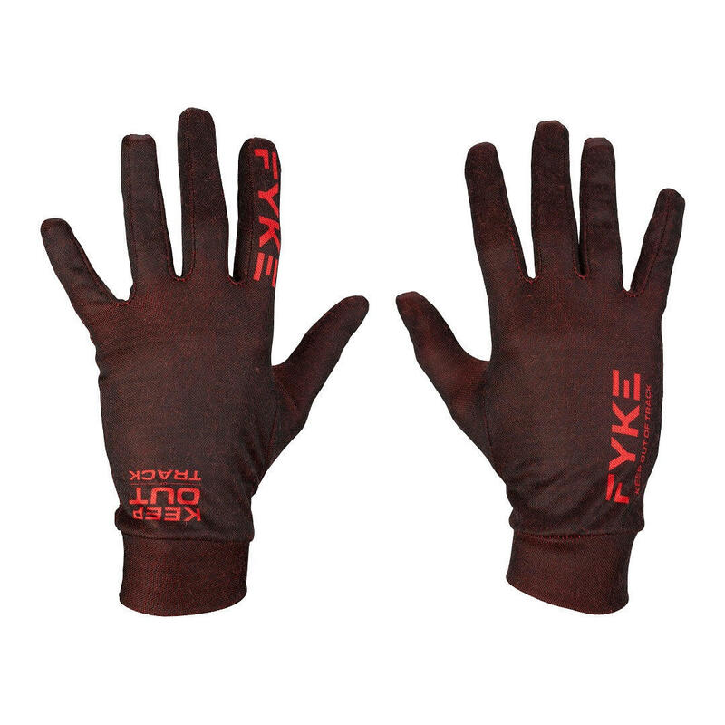 Merino wollen hardloop handschoenen Fyke Zwart /Rood