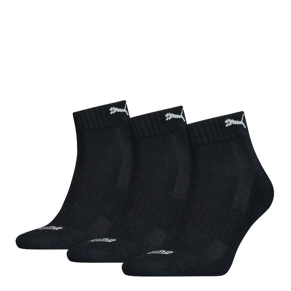 Unisex Adult Cushioned Ankle Socks (Pack Of 3) (Black/White) 1/3