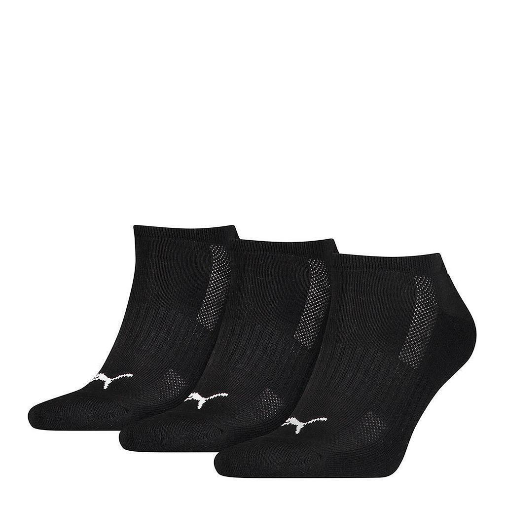 Unisex Adult Cushioned Trainer Socks (Pack Of 3) (Black/White) 1/3