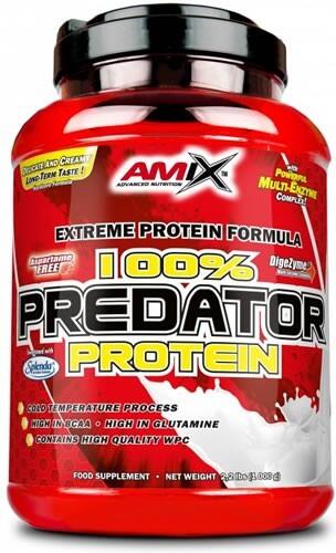 Amix Para Aumentar masa muscular con sabor vainilla predator en formato bote de 1 kg ayuda al crecimiento libre aspartamo ideal batidos protein vanilla lglutamina
