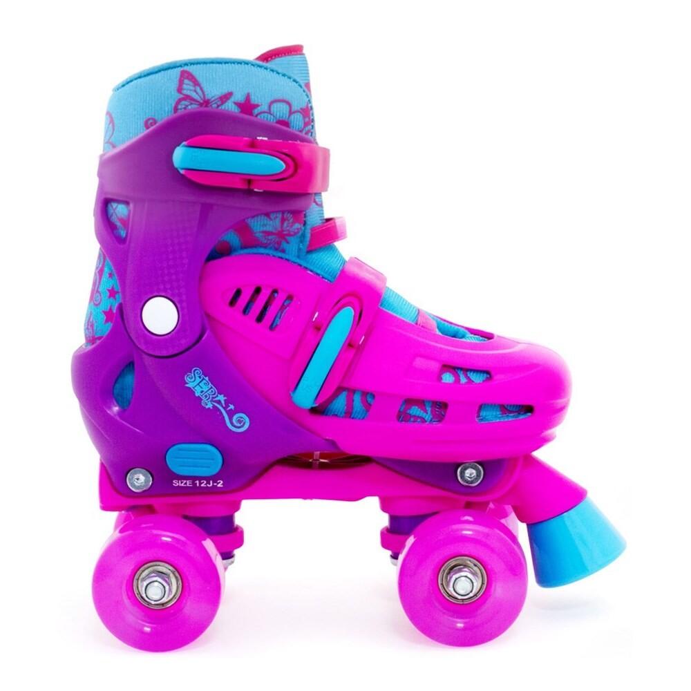 Lightning Hurricane Pink/Purple Quad Roller Skates 1/3