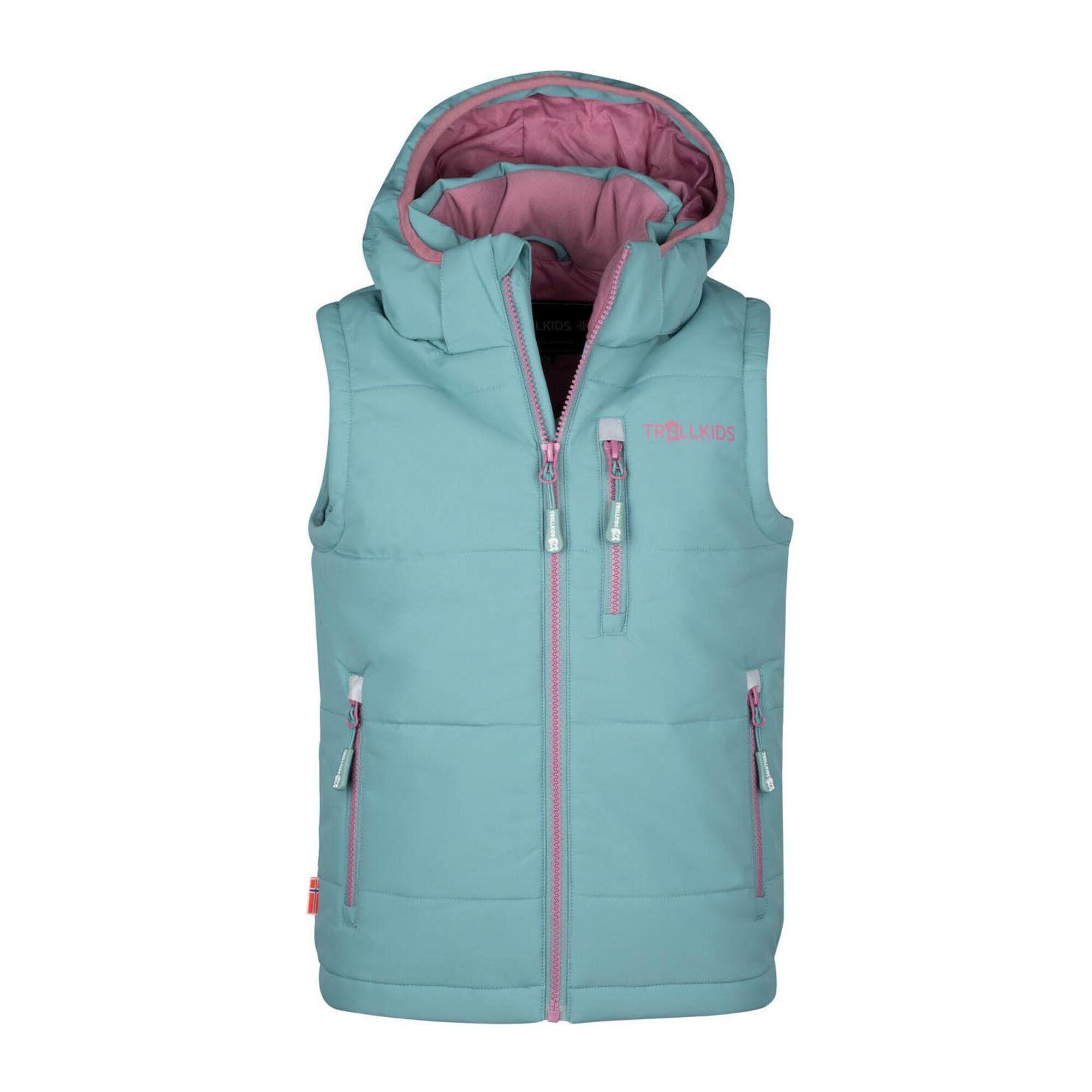 Gilet funzionale Narvik XT per bambini Verde ghiacciaio/Orchidea