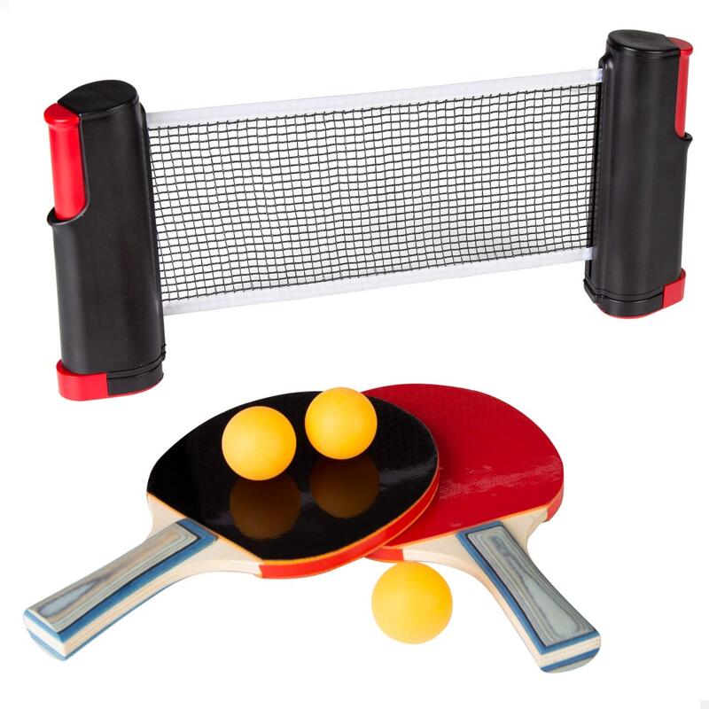 Pack ping pong con 2 raquetas, red y pelotas Aktive
