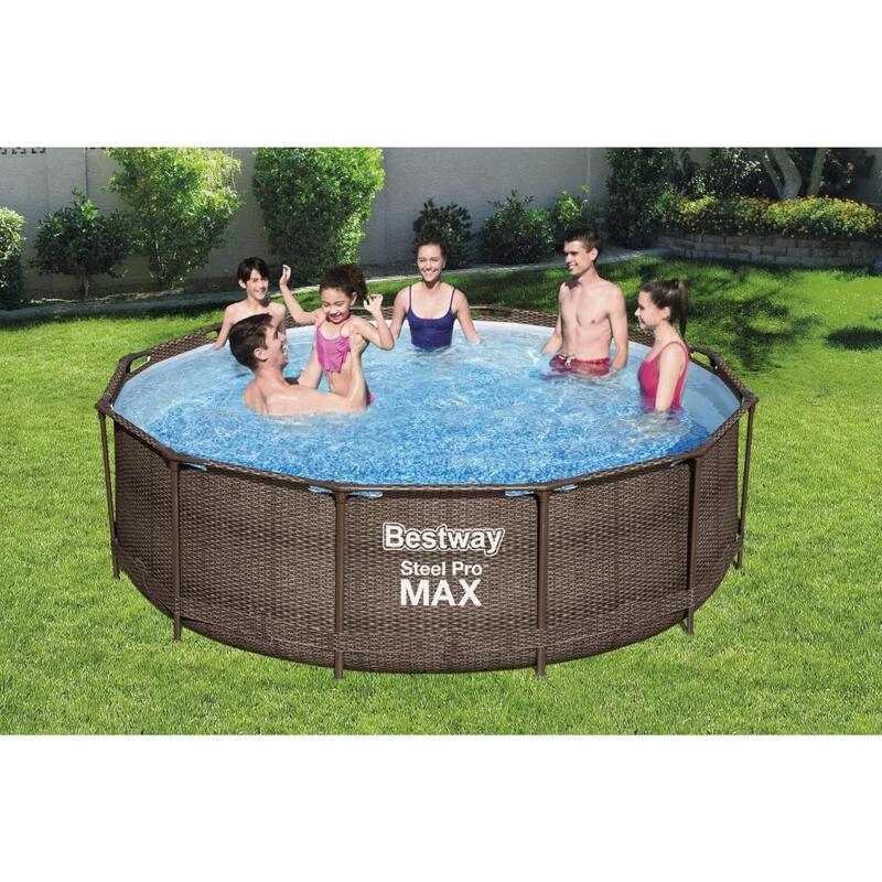 Bestway - Steel Pro MAX - Schwimmbecken mit Filterpumpe - 366x100 cm - Braun