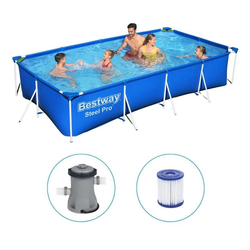 Bestway Steel Pro Piscine intérieure avec pompe de filtration 400x211x81 cm