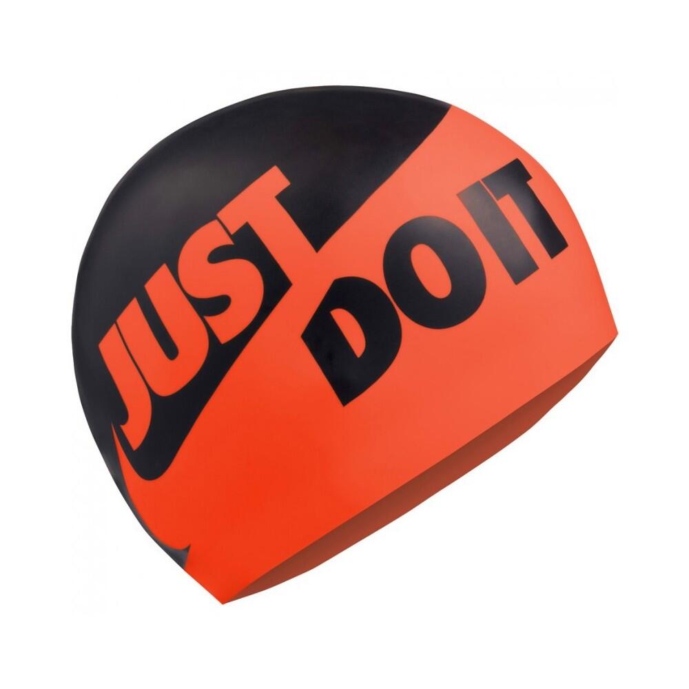 Nike Just Do It Silicone Swim Cap - Hyper Crimson 1/2