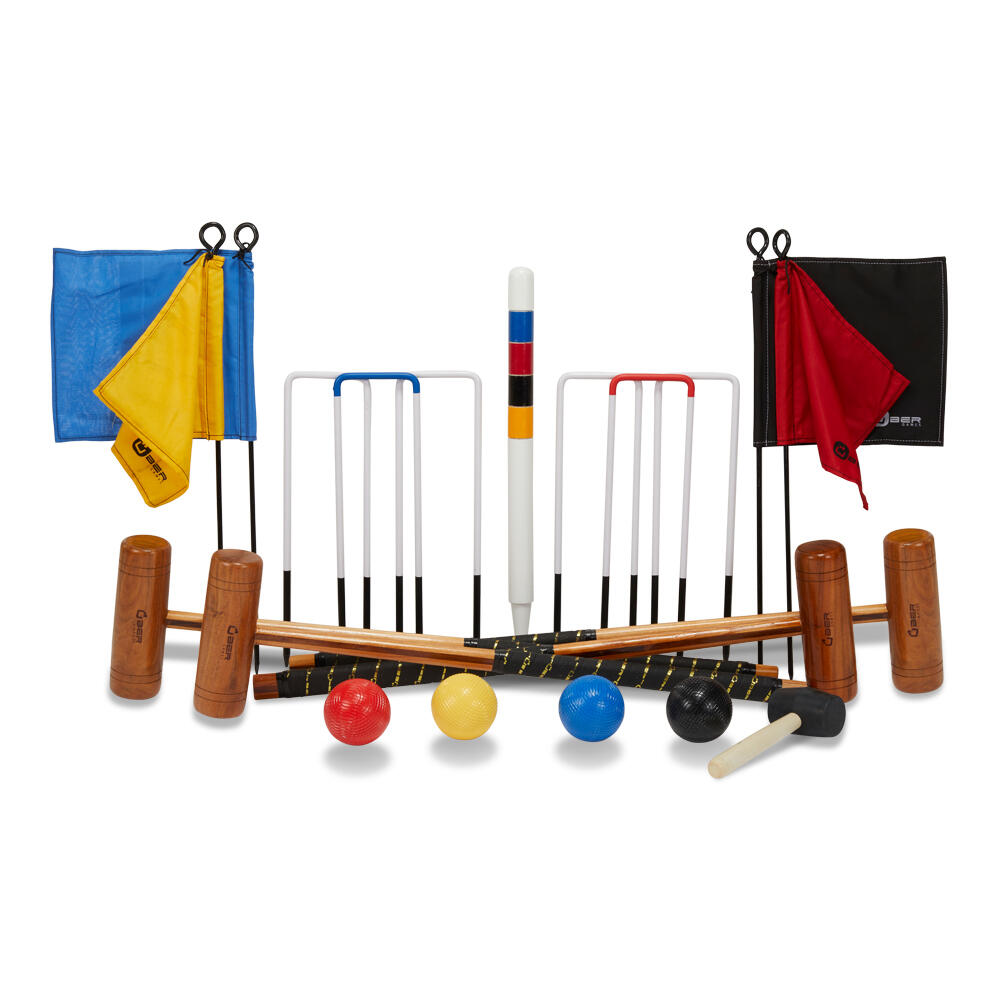 Garden Croquet Set 4 Player, with Wooden Trolley 2/5