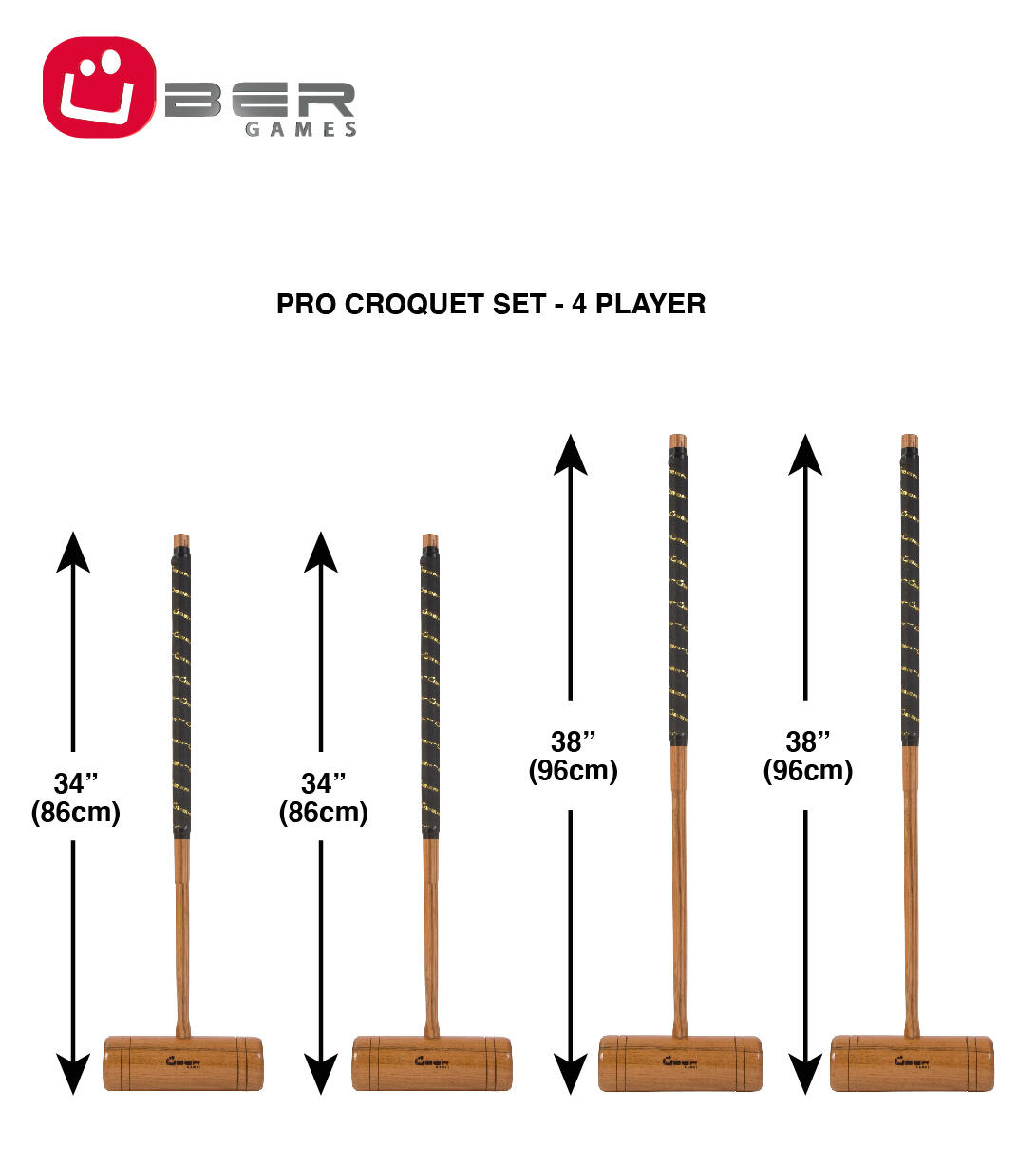 Pro Croquet Set 4 Player, with Wooden Box 4/5