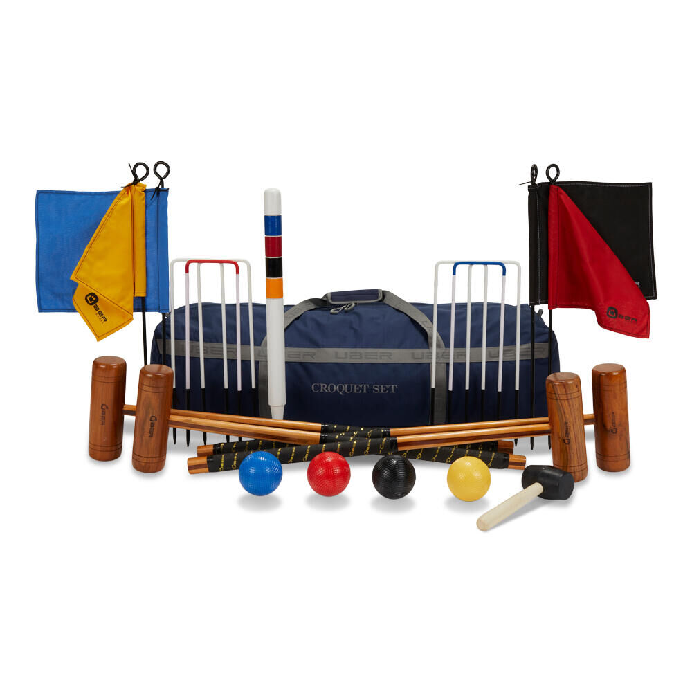 UBER GAMES Garden Croquet Set 4 Player, with Nylon Bag