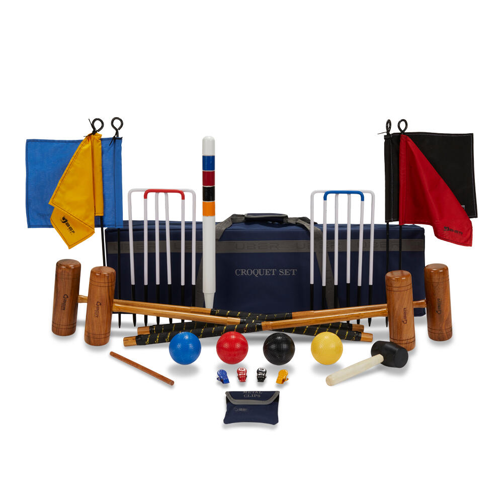 UBER GAMES Pro Croquet Set 4 Player, with Took Kit Bag