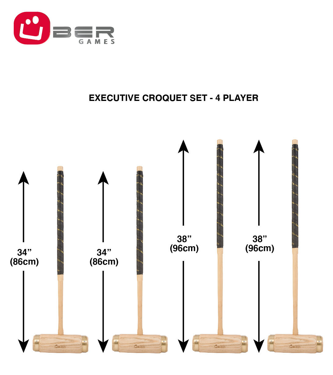 Executive Croquet Set 4 Player, with Wooden Trolley 4/5