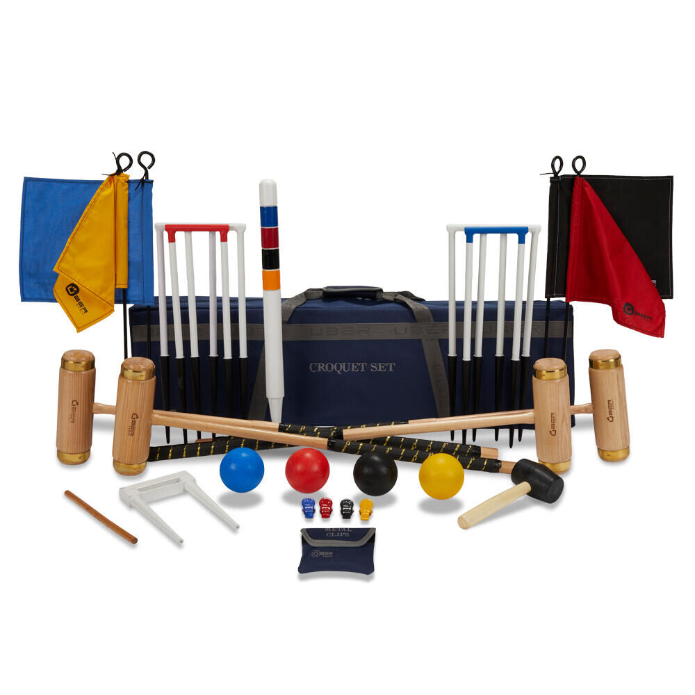 UBER GAMES Executive Croquet Set 4 Player, with Tool Kit Bag