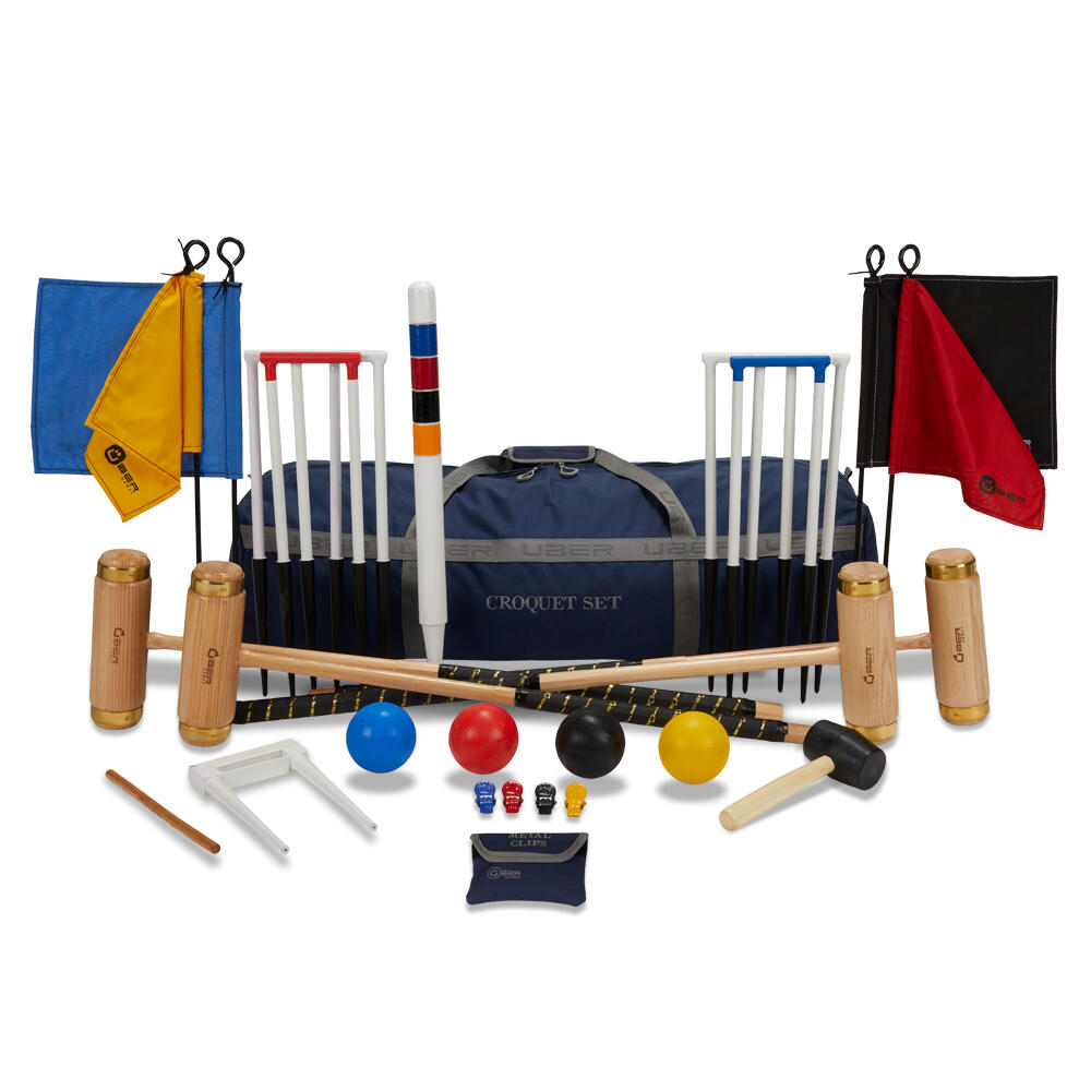 UBER GAMES Executive Croquet Set 4 Player, with Nylon Bag