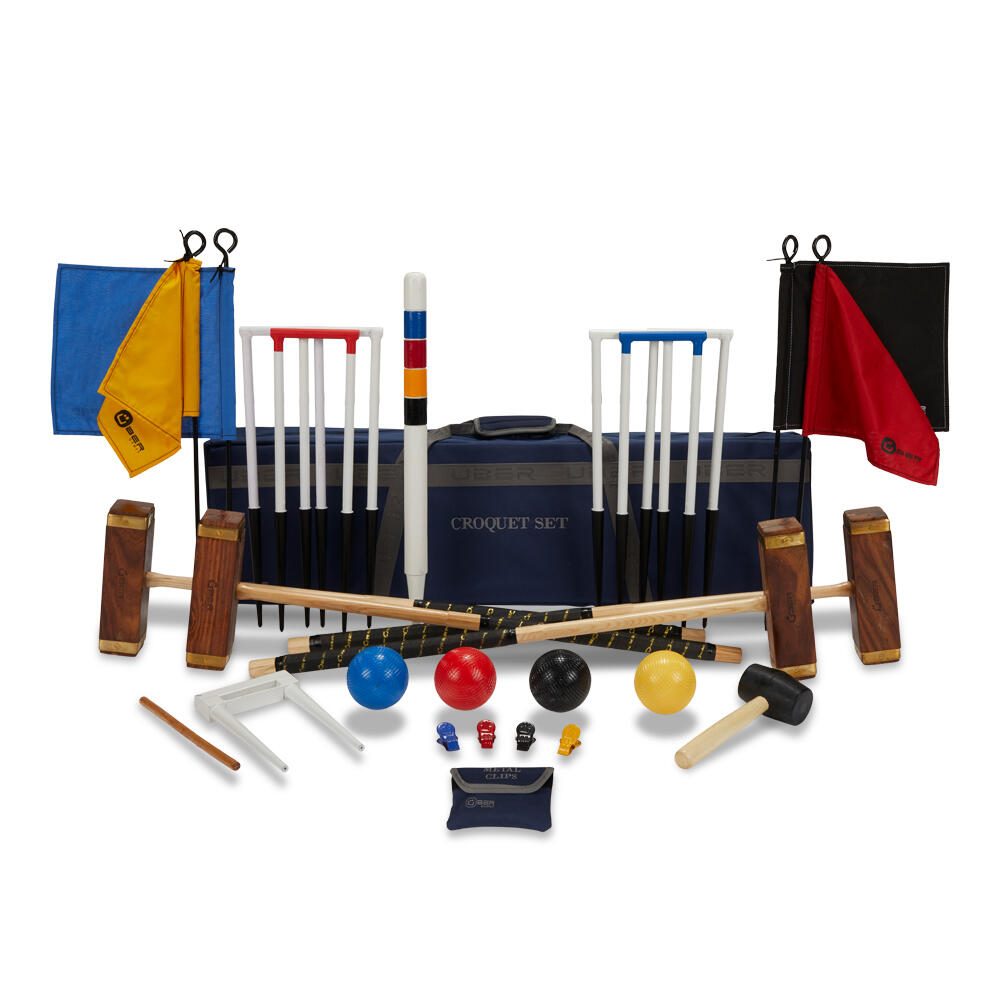 UBER GAMES Championship Croquet Set 4 Player, with Tool Kit Bag