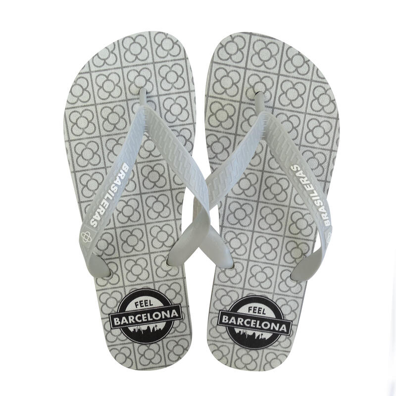 Herren Strand Flip Flops BRASILERAS in grau mit Gummisohle