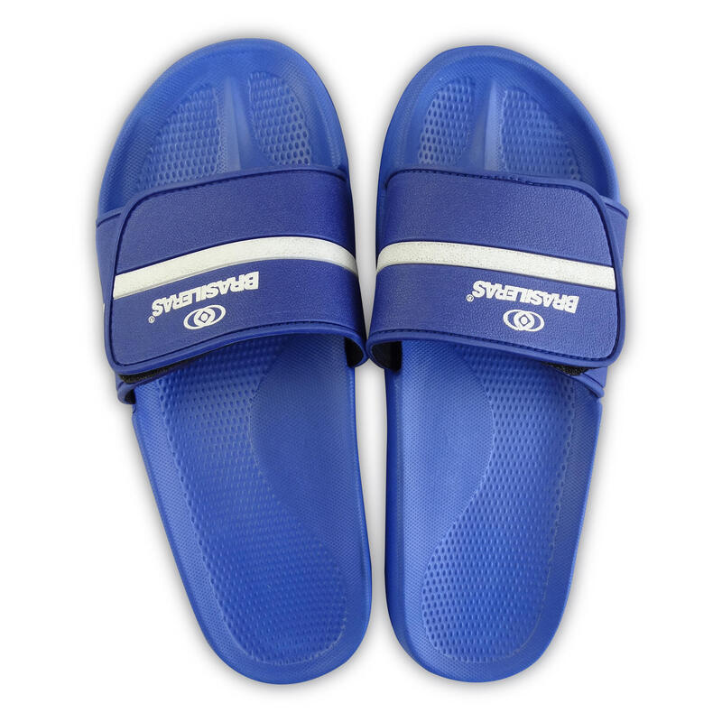 Unisex strandslippers in koningsblauw met rubberen zolen