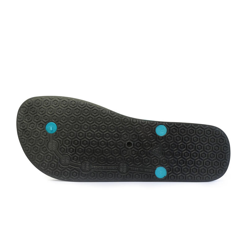 Strandslippers voor heren in turquoise met rubberen zolen