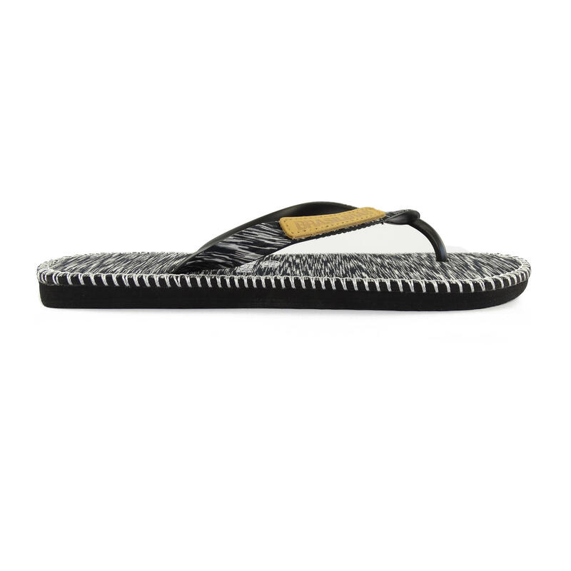 Schwarze Brasileras Unisex-Strand-Flip-Flops mit Gummisohle