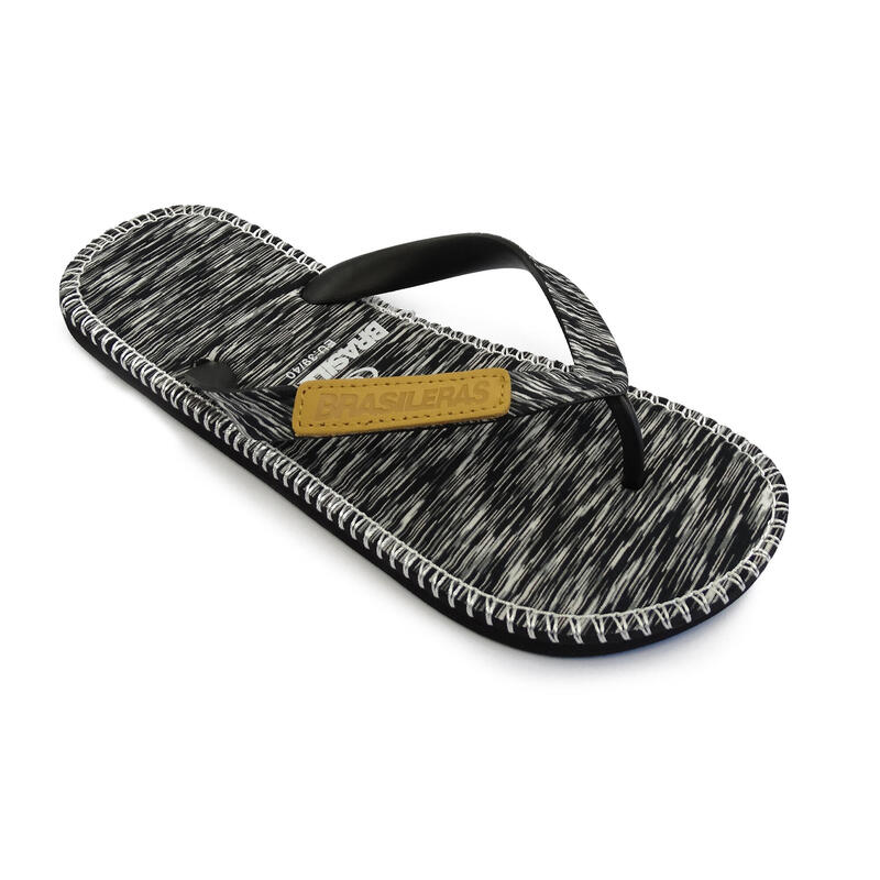 Zwarte unisex Brasileras teenslippers met rubberen zool