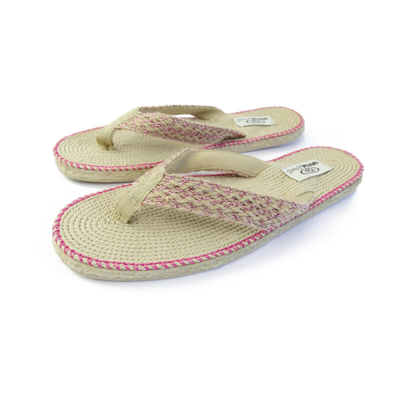 Chanclas Playa Mujer Brasileras Dedo Fucsia suela goma Antideslizante